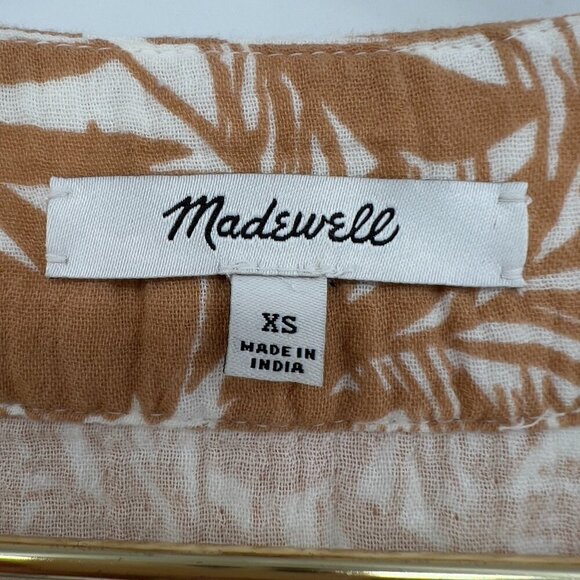 Madewell Women's Lightestpun Drawstring Cover-Up Romper In Palm Leaves XS - Picture 6 of 7